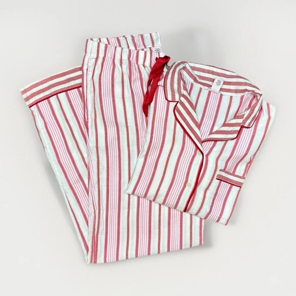 NWOT VICTORIA'S SECRET Flannel Pajama Cozy PJ Set Red Candy Cane Stripe M - Picture 5 of 15